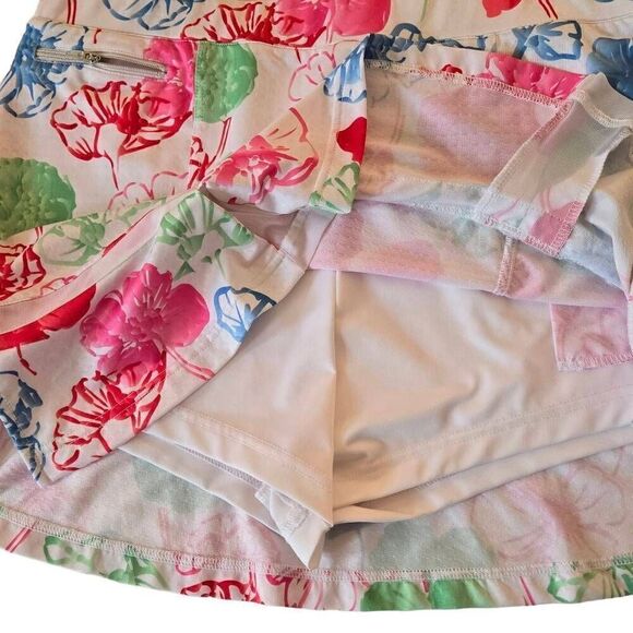 Bette & Court Womens Elastic Waist Multi-Color Floral Athletic Skort Medium - Picture 2 of 13
